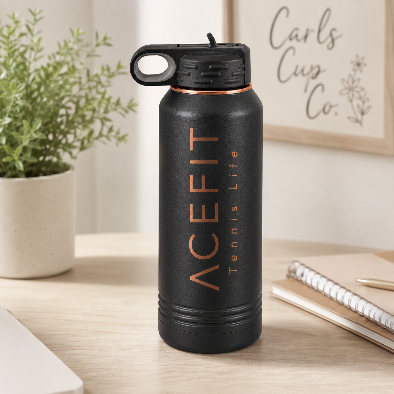 32oz Personalized Water Bottle with Copper Finish