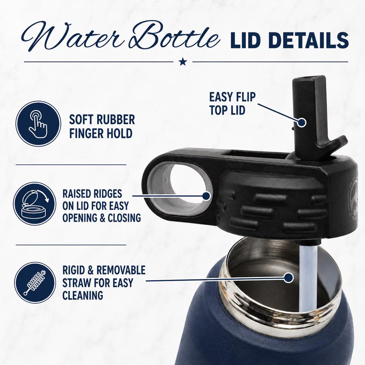 Custom Logo Water Bottle With Handle and straw