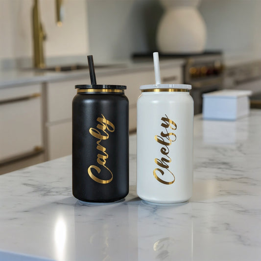 Custom Gold Engraved Coffee Tumblers