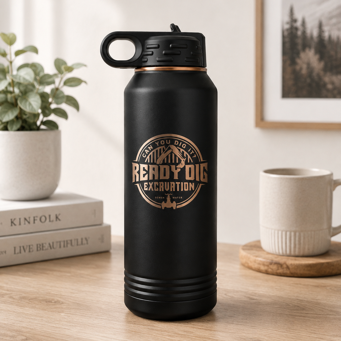 32oz Personalized Water Bottle with Copper Finish