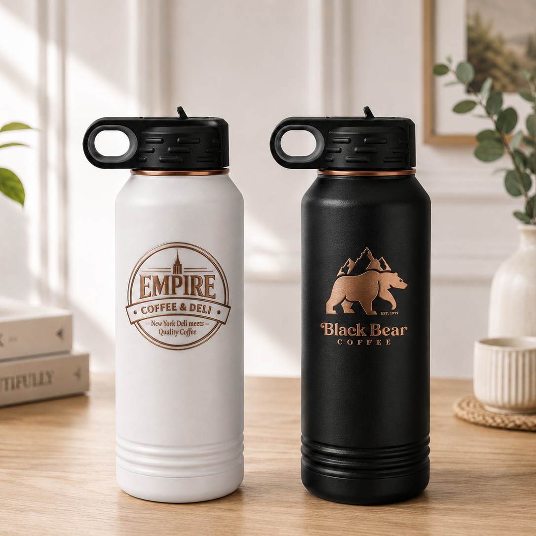 32oz Personalized Water Bottle with Copper Finish